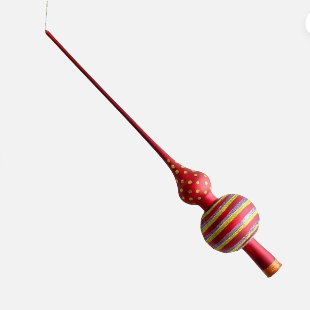 Dept 56 Glass Christmas Tree Topper Finial 27" Department Czech Republic